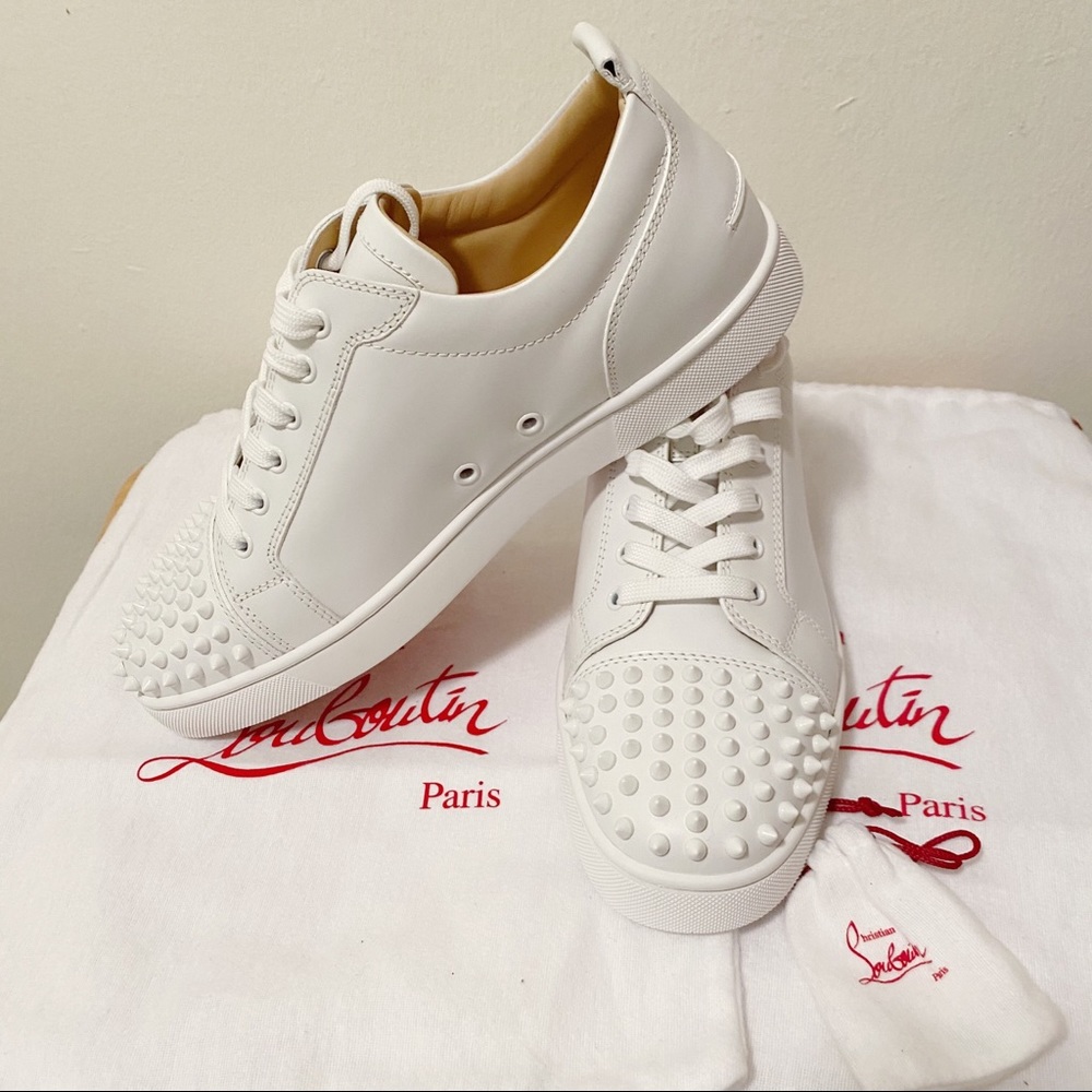 Christian Louboutin Jr Spikes white low top